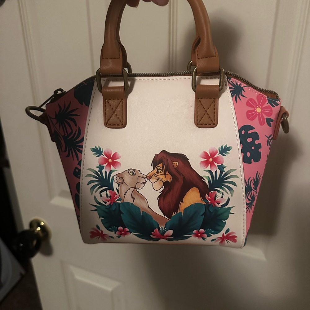 Loungefly Lion King Pink and White Satchel